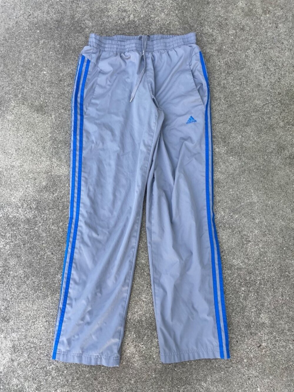 Adidas Climalite Straight Leg Track Pants Men's S Gray Blue Y2K Style Low Rise